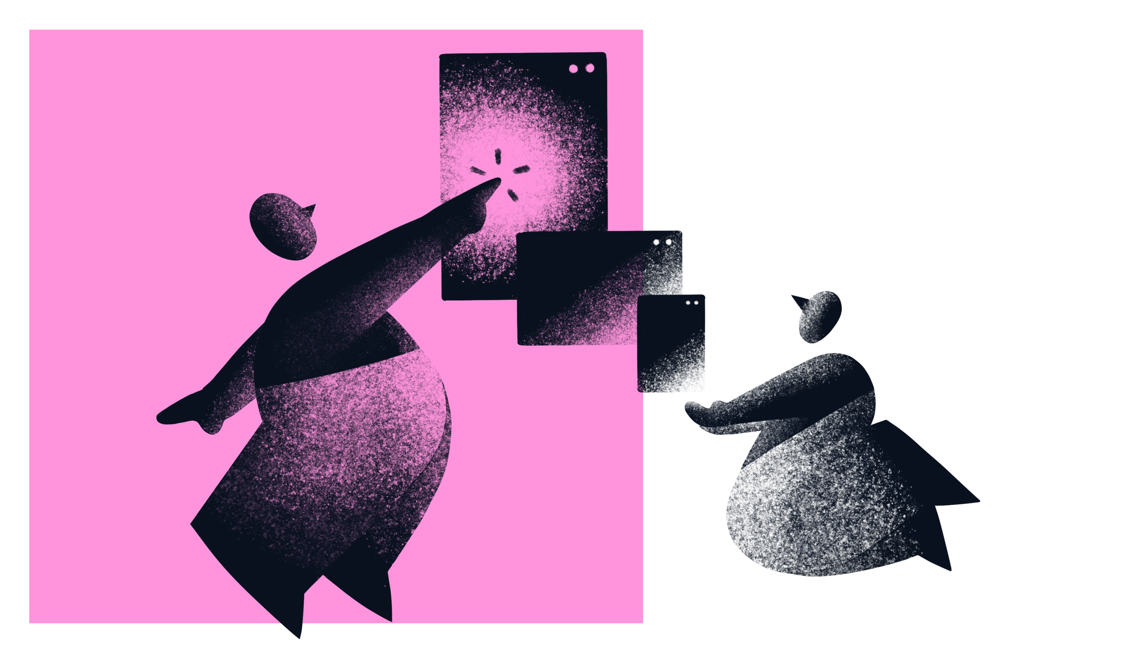 Editorial illustration for Grammarly blog article about effective workplace communication strategies