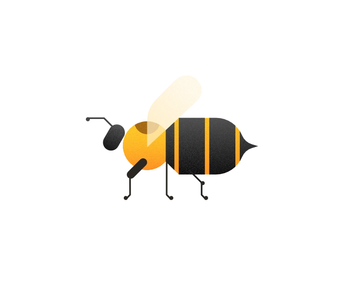 Illustration of the drone bee from the side