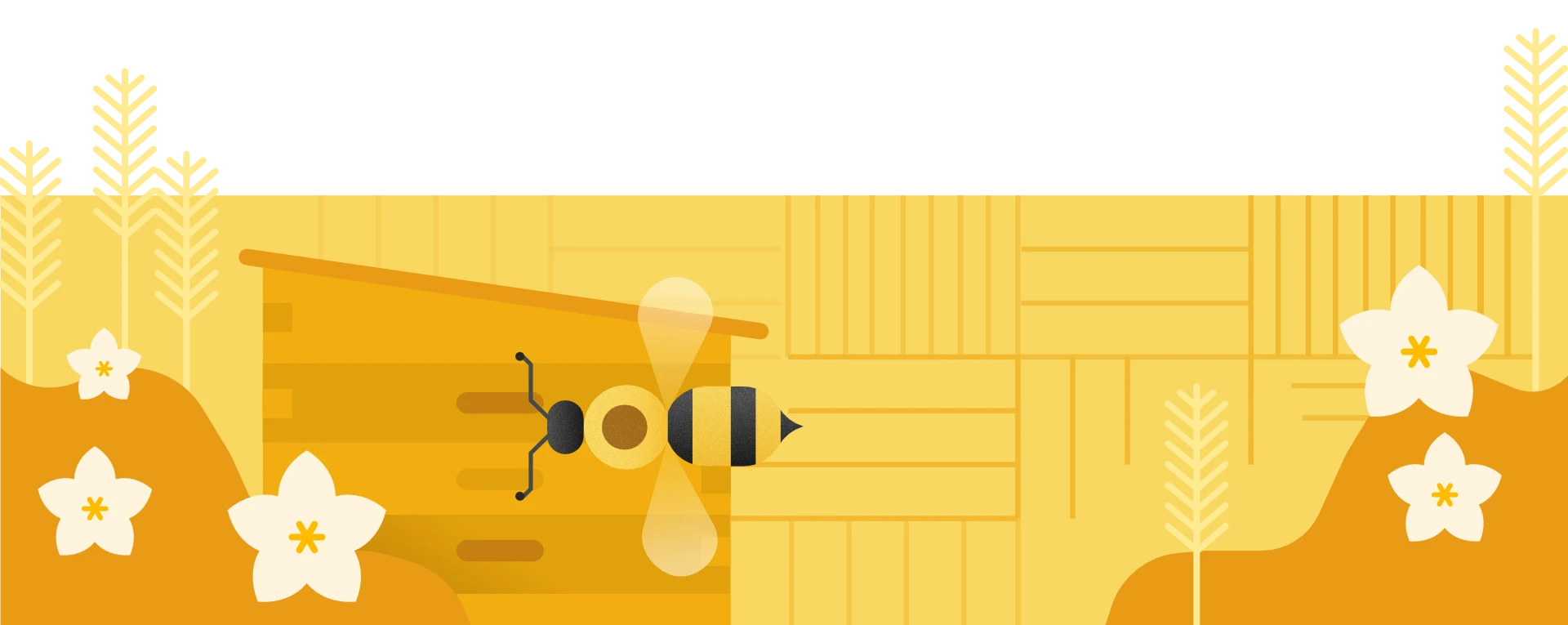 The process of making honey illustrated in various steps