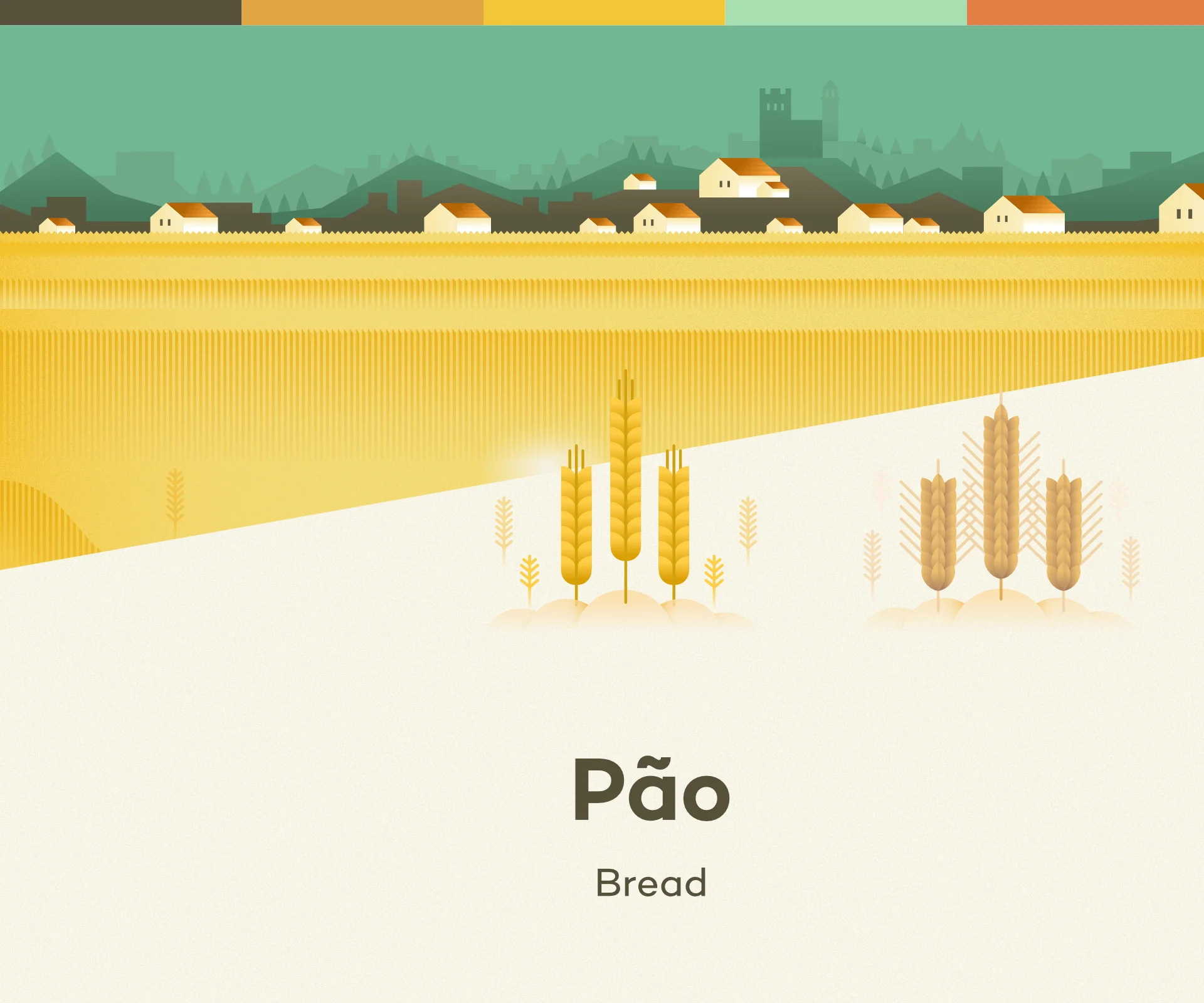 The process of making bread illustrated in various steps