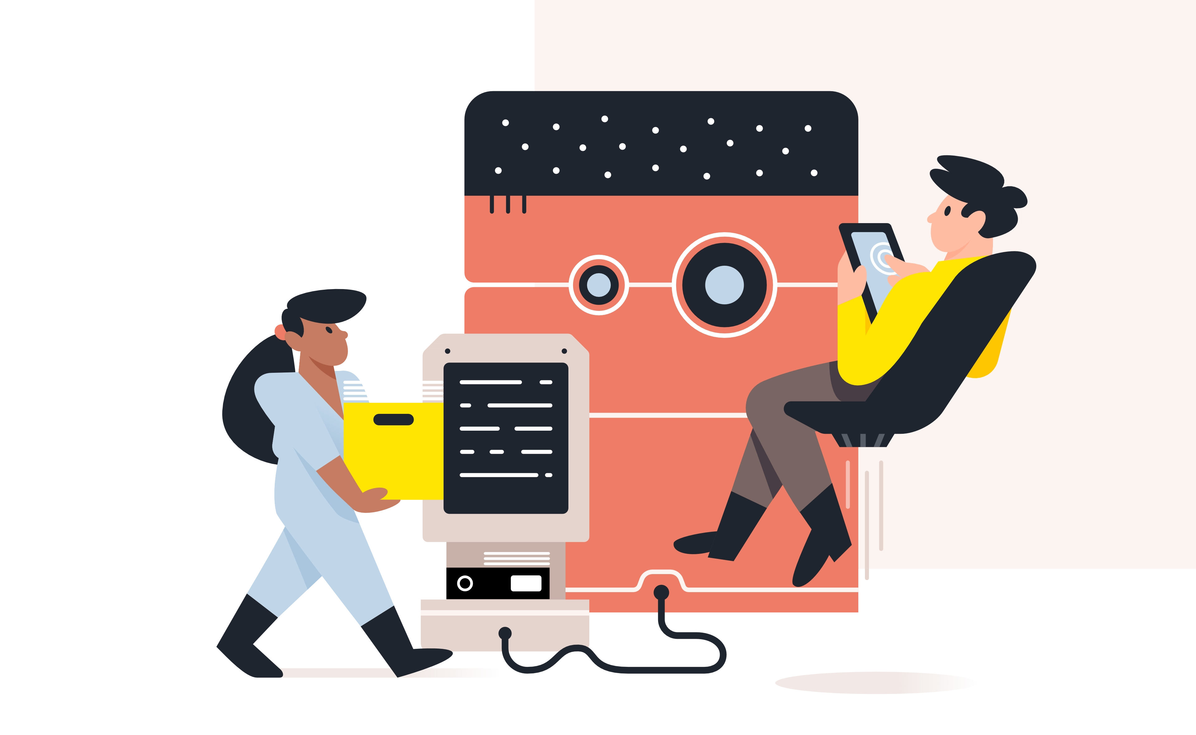 colleagues cityscape illustration