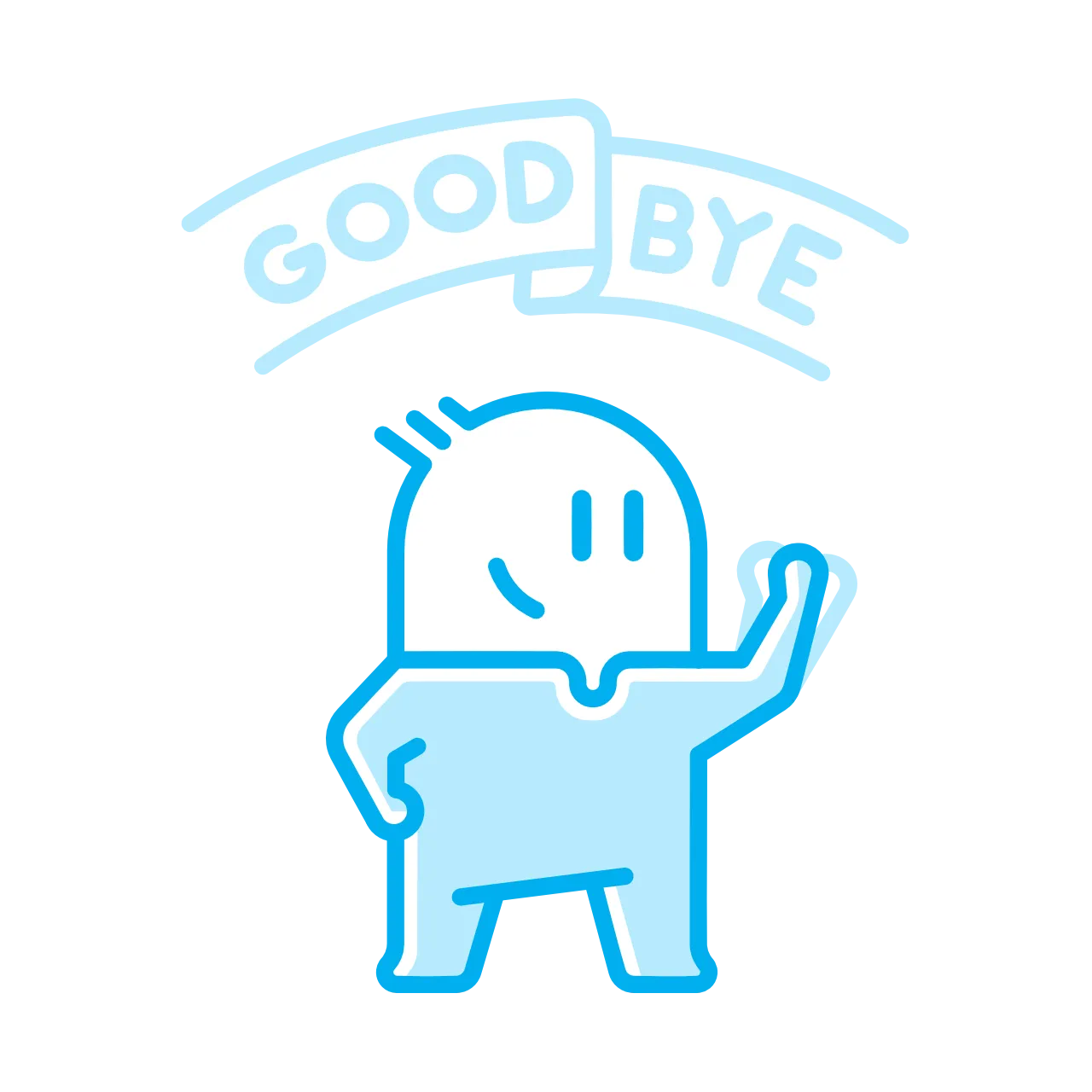 The Uniplaces mascot waving goodbye