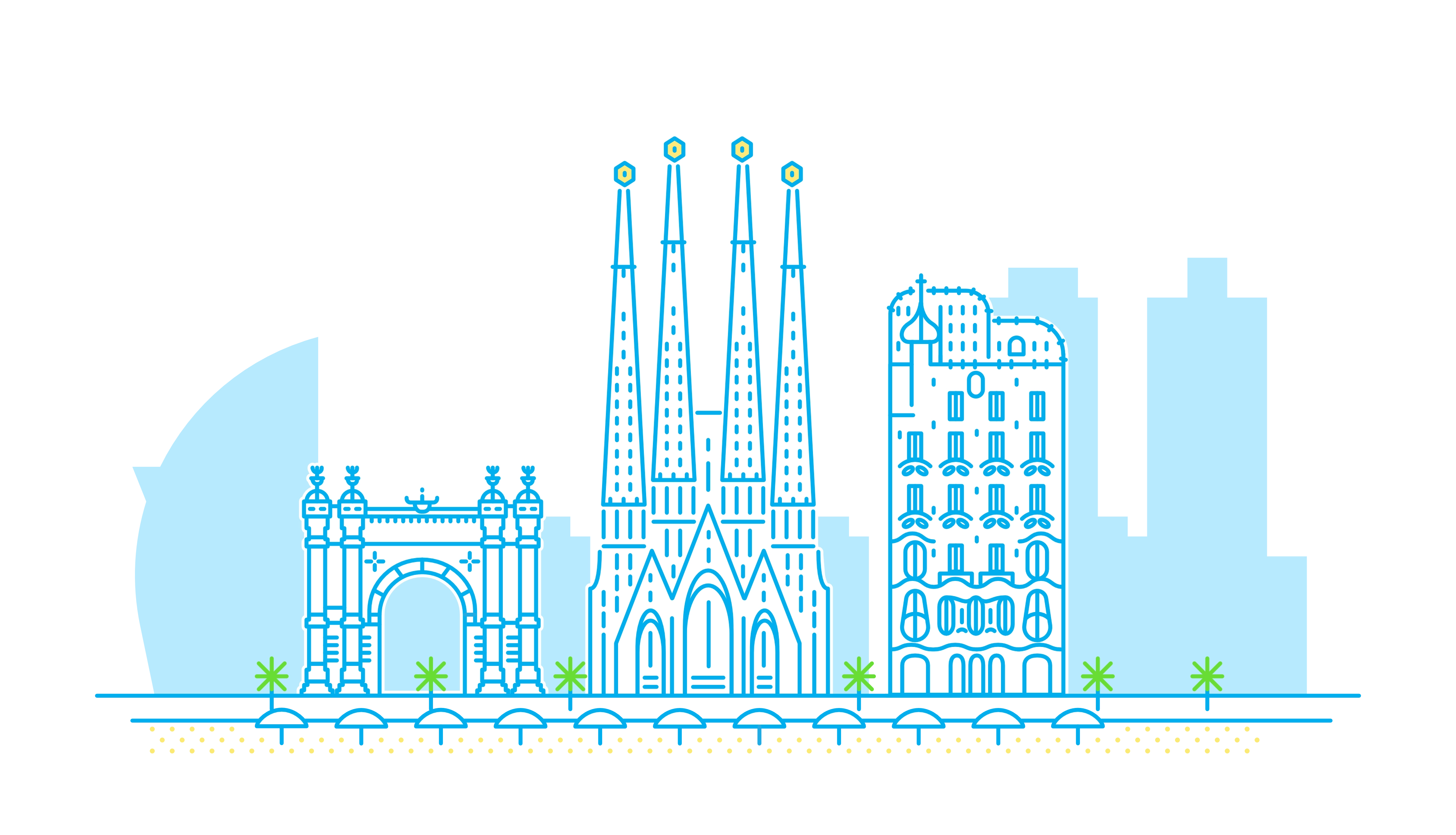 Barcelona cityscape illustration