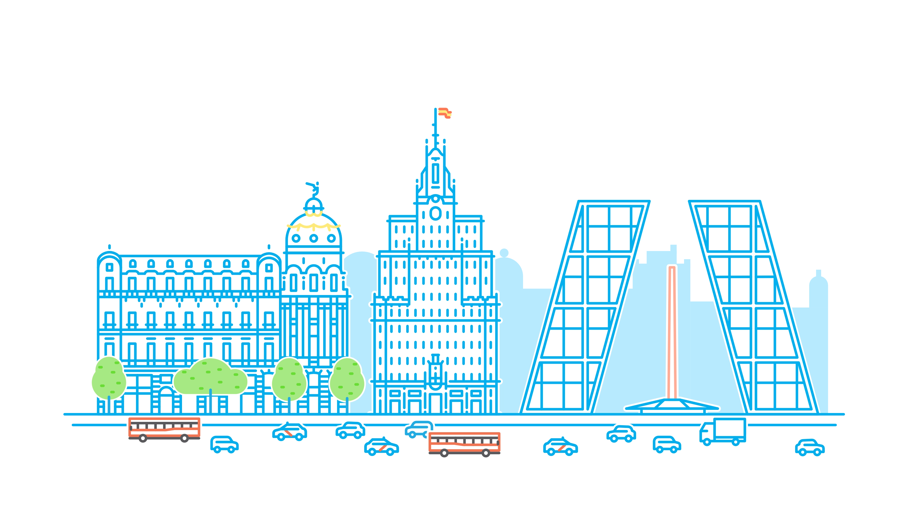 Madrid cityscape illustration